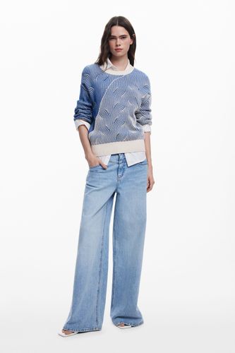 Two-tone knit sweater - BLUE - XS - Desigual - Modalova