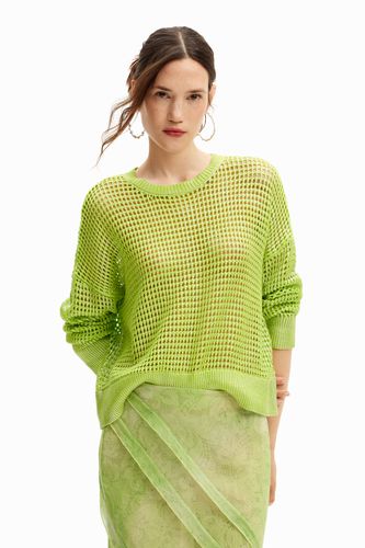 Knit texture sweater - GREEN - L - Desigual - Modalova