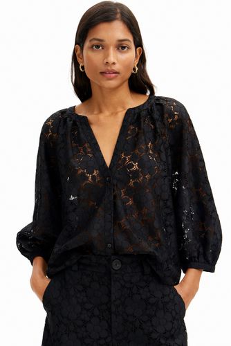 Floral lace blouse - BLACK - S - Desigual - Modalova