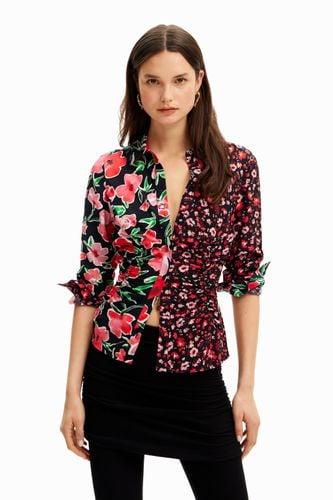 Camisa fruncida flores - RED - L - Desigual - Modalova