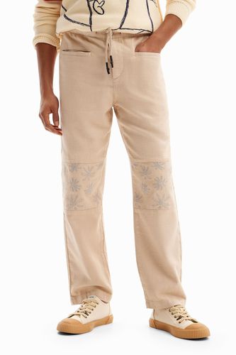 Trousers with floral details - - 30 - Desigual - Modalova