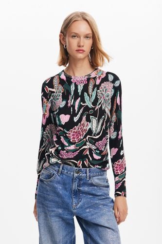 Botanical print knit sweater - L - Desigual - Modalova