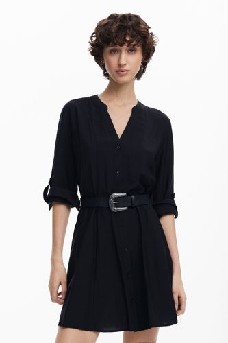 Shirt dress with belt - BLACK - XS - Desigual - Modalova