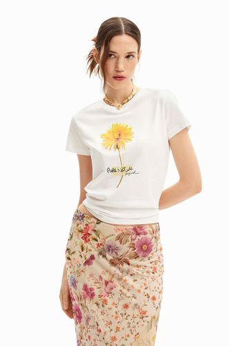Short-sleeved T-shirt with flower. - - L - Desigual - Modalova