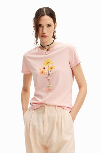 Camiseta de manga corta con flores - Desigual - Modalova