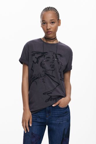T-shirt Visage en relief - Desigual - Modalova