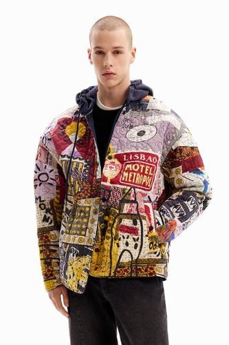 Reversible patchwork quilted jacket - - L - Desigual - Modalova