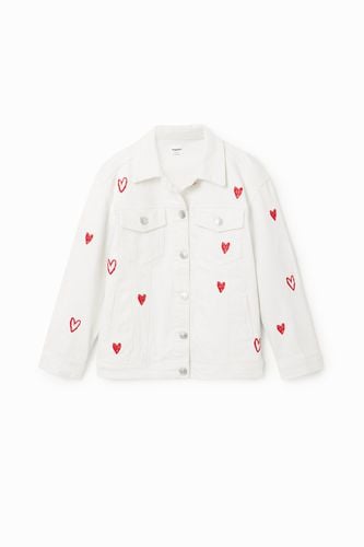 Chaqueta vaquera oversize corazones - 7/8 - Desigual - Modalova