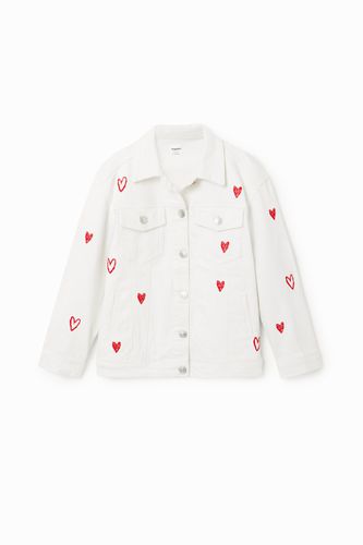 Oversize heart denim jacket - 3/4 - Desigual - Modalova