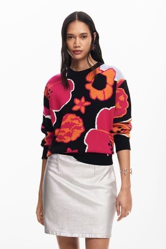 Floral sweater - BLACK - XL - Desigual - Modalova