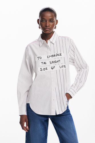 Striped shirt with phrase - L - Desigual - Modalova