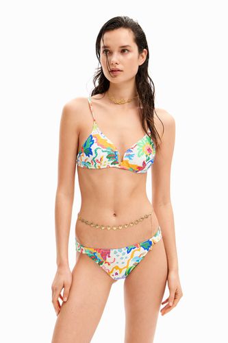Jungle design triangle bikini top - - L - Desigual - Modalova