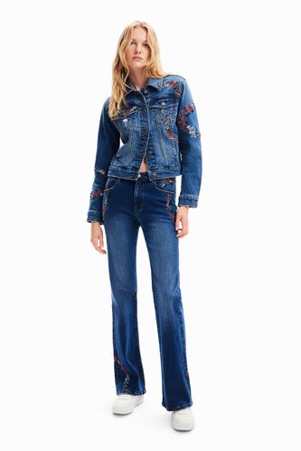 Floral flare jeans - BLUE - 38 - Desigual - Modalova