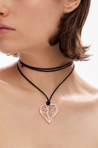 Zalio cord silver-plated heart pendant - - U - Desigual - Modalova