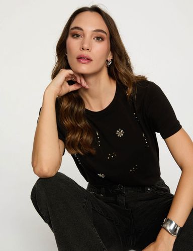 T-shirt manches courtes noir femme - Morgan - Modalova