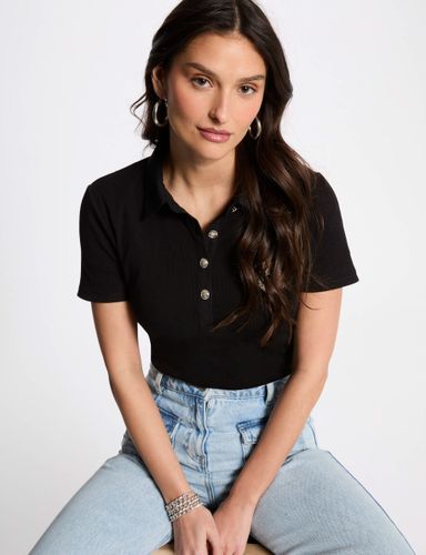T-shirt manches courtes noir femme - Morgan - Modalova