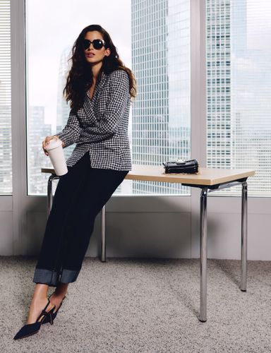 Jean droit strass denim brut femme - Morgan - Modalova