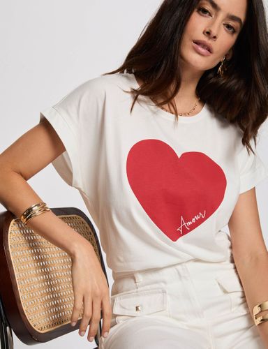 T-shirt droit inscription - Morgan - Modalova