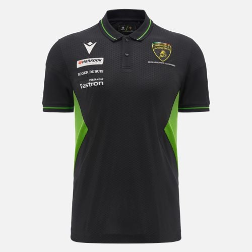 Automobili Lamborghini Squadra Corse men's black polo shirt - Macron - Modalova