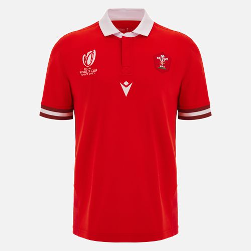 Rugby World Cup 2023 Welsh Rugby home short sleeve cotton shirt - Macron - Modalova