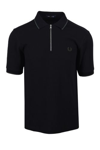 Textured Zip Neck Polo Size: SIZE M - Fred Perry - Modalova