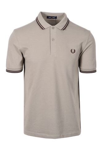 Twin Tipped Polo Shirt Warm Grey/Brick Size: SIZE 3XL - Fred Perry - Modalova