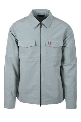 Zip Through Overshirt Silver Blue Size: SIZE M - Fred Perry - Modalova