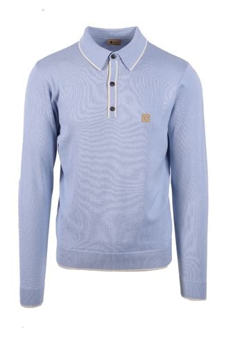 Lineker Long Sleeved Knitted Polo Dusk Size: SIZE 2XL - Gabicci Vintage - Modalova