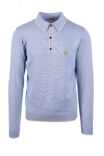 Lineker Long Sleeved Knitted Polo Dusk Size: SIZE L - Gabicci Vintage - Modalova