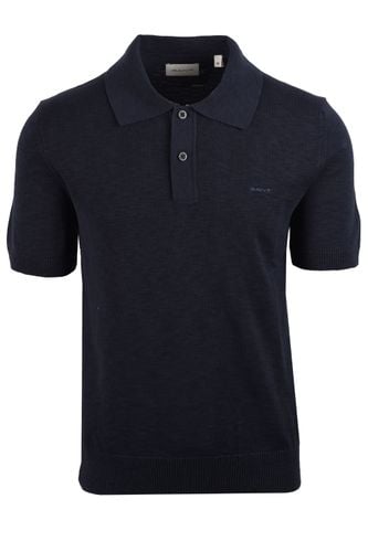 Cotton Flamme Short Sleeve Polo Evening Blue Size: SIZE L - Gant - Modalova