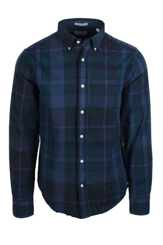 Reg Gmnt Dyed Check Shirt Dusty Navy Size: SIZE XL - Gant - Modalova