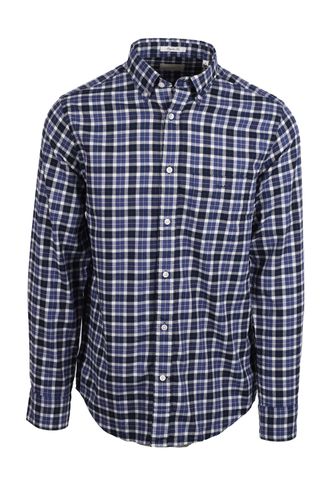 Reg Light Twill Check Shirt Sailor Navy Size: SIZE M - Gant - Modalova