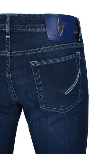 Ravello Blue Leather Badge Jeans Size: 36W - Handpicked - Modalova