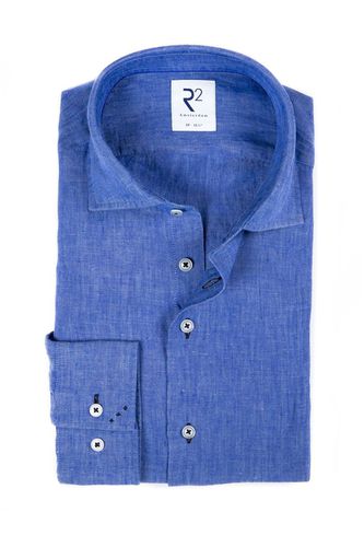 Cut Away Collar Long Sleeved Linen Shirt Size: 16/41 - R2 - Modalova
