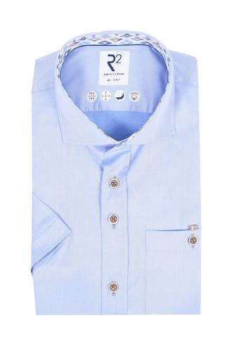 Cut Away Collar Short Sleeved Shirt Light Blue Size: 15.75/40 - R2 - Modalova