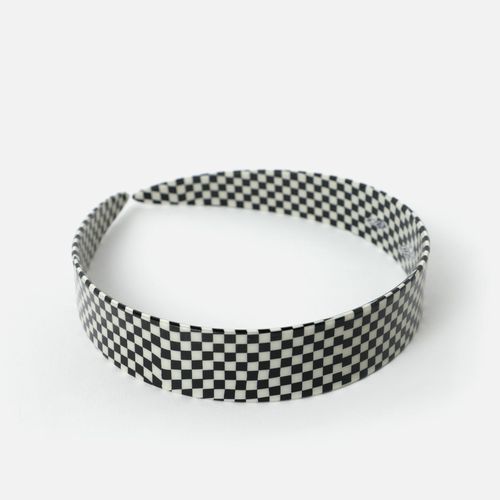 Checker diadema ancha con estampado de cuadritos - MISAKO - Modalova