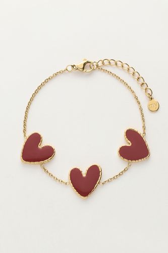 Feines Armband mit burgunderroten Herzen | - My jewellery - Modalova