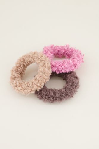 Roze&bruine teddy scrunchie set | - My jewellery - Modalova