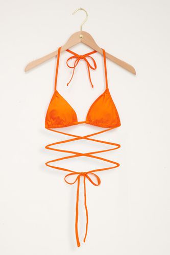 Orangefarbenes Triangel-Bikinioberteil mit Bindedetail | - My jewellery - Modalova