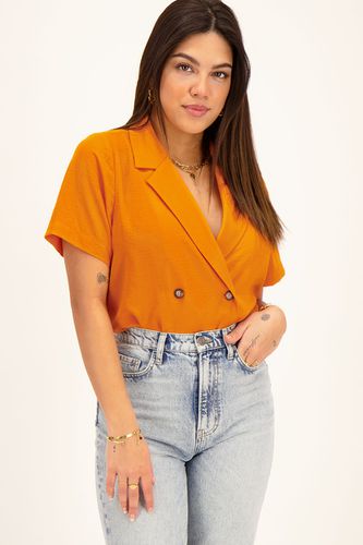 Orangefarbene Bluse mit zwei Knöpfen | - My jewellery - Modalova