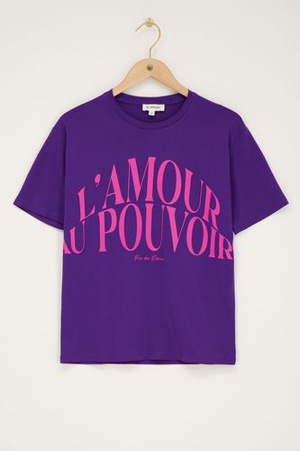 Lilafarbenes T-shirt"L'amour au pouvoir"| - My jewellery - Modalova