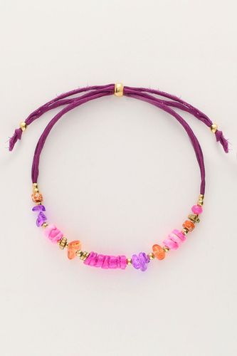 Lilafarbenes Art-Kordelarmband mit pinken Perlen | - My jewellery - Modalova