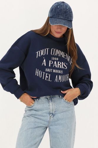 Dunkelblauer Pullover"Hotel amour"| - My jewellery - Modalova