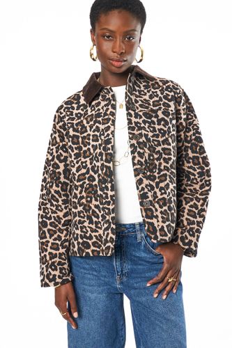 Veste léopard avec col en velours côtelé | - My jewellery - Modalova