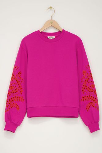 Pinker Pullover mit besticktenÄrmeln | - My jewellery - Modalova