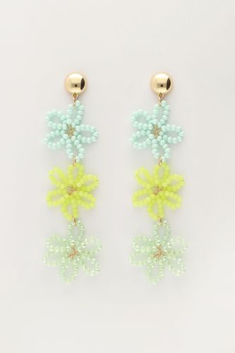 Statement-Ohrringe mit 3 grünen Blüten | - My jewellery - Modalova
