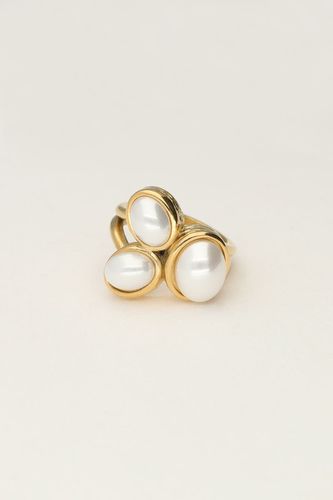 Statement-Ring mit drei Perlen | - My jewellery - Modalova