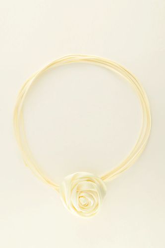 Weißer Kordel-Choker mit Satin-Blume | - My jewellery - Modalova