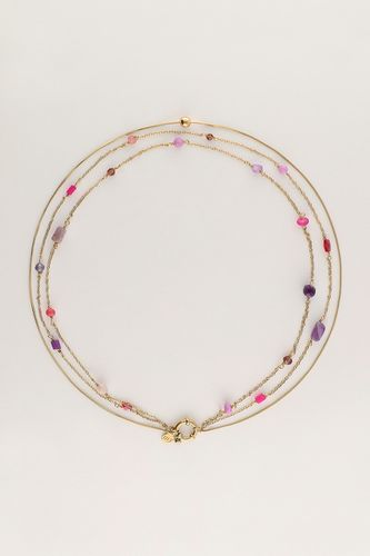 Dreifache Kette mit rosa und Perlen | - My jewellery - Modalova