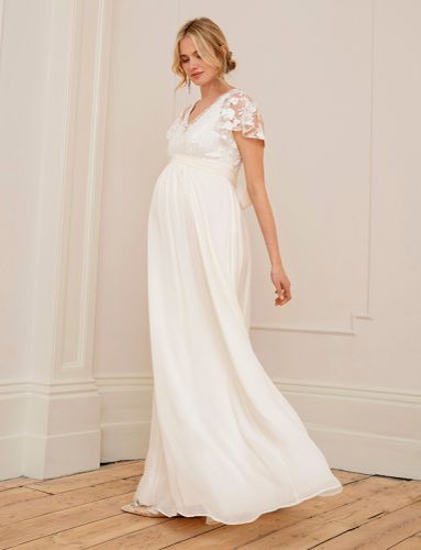 Lace & Silk Chiffon Maxi Maternity & Nursing Bridal Gown - Seraphine - Modalova